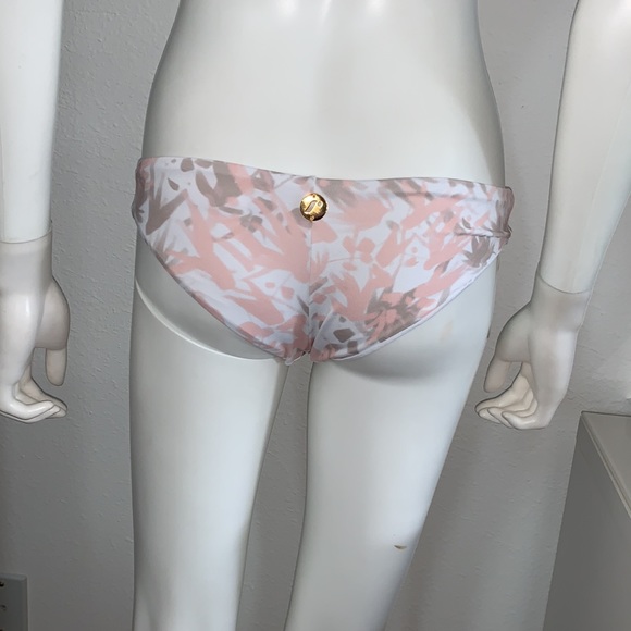 RISE CITY SWIM *Lila* pink white tie dye floral skimpy bikini bottom S M - Picture 3 of 7